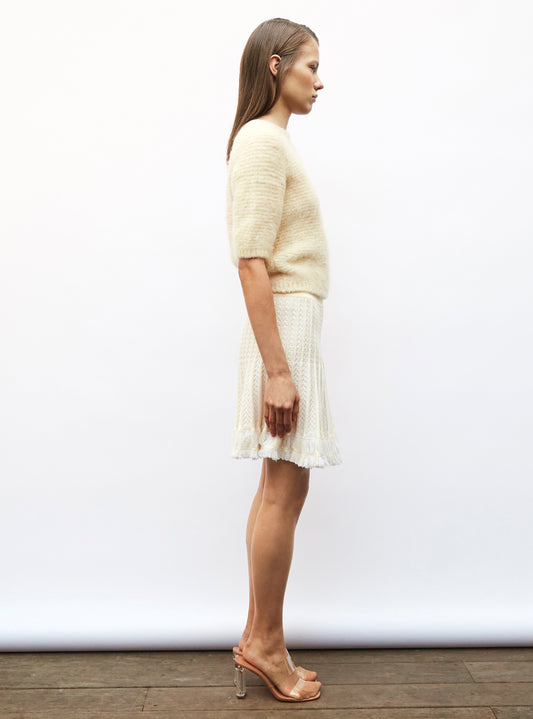 molli short skirt in herringbone knit