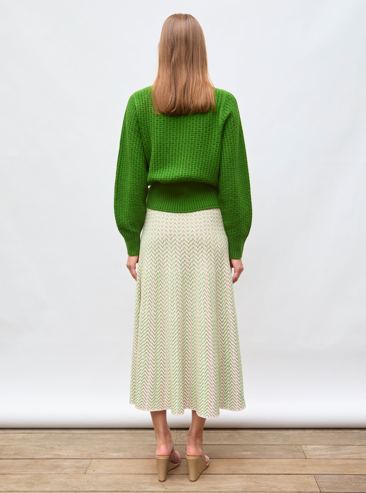 Pull fin en maille gaufrée molli matcha - Molli