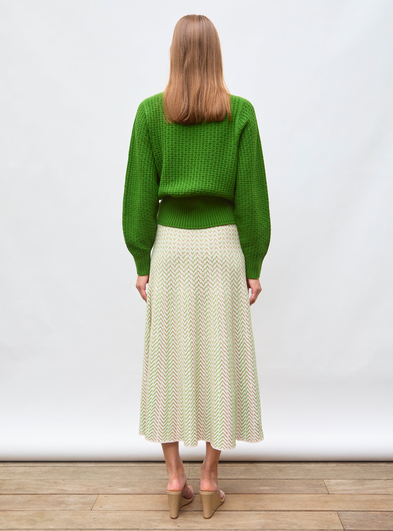 Pull fin en maille gaufrée molli matcha - Molli