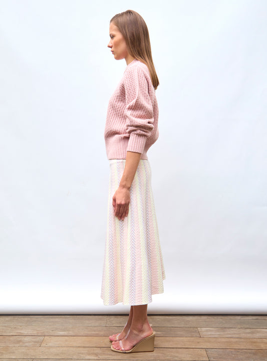 molli fine sweater in waffled knit