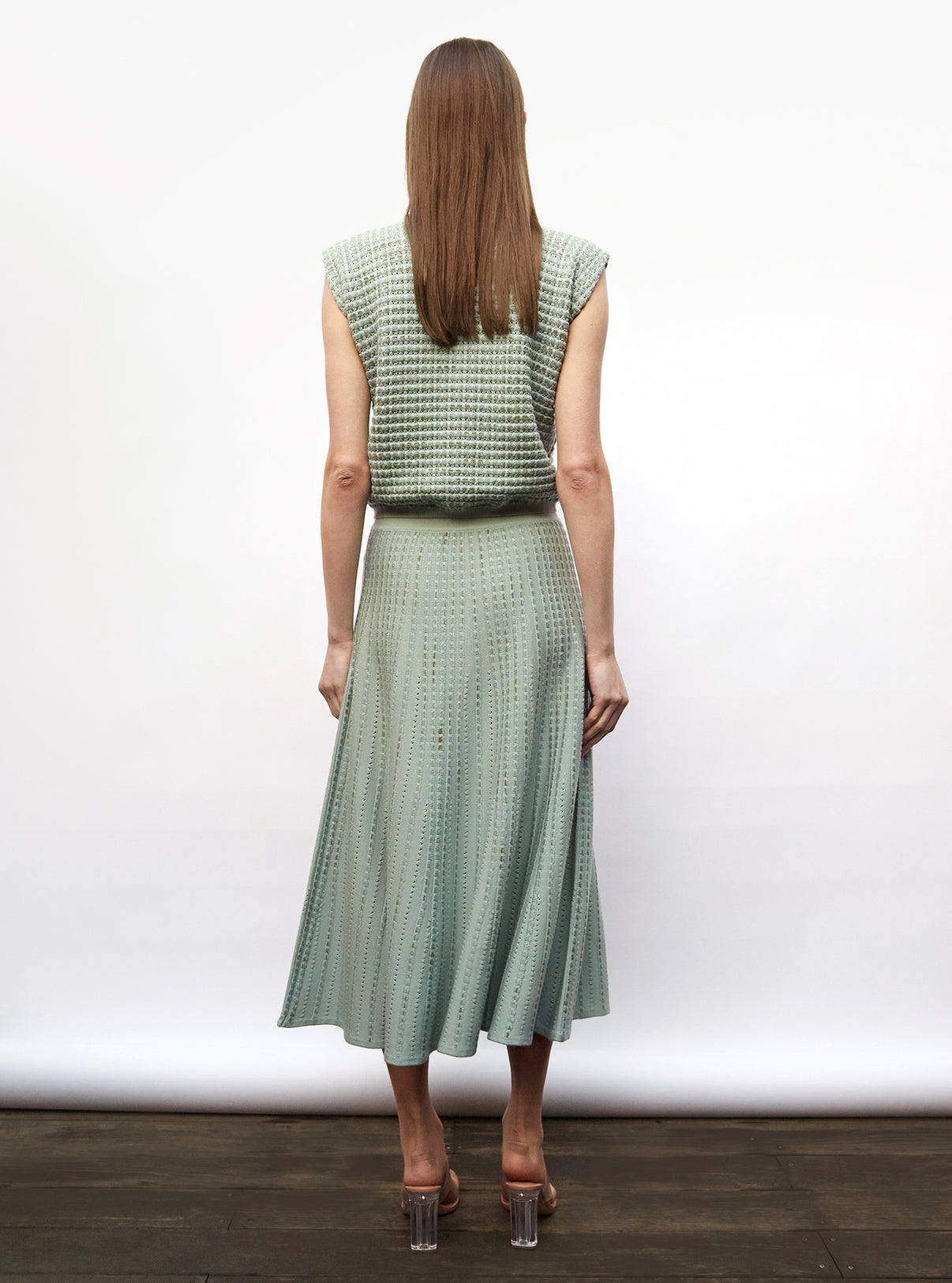 Jupe longue en maille bijou Lichen Multi - Vêtement de luxe femme