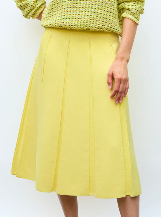 knit skirt with wide pleats