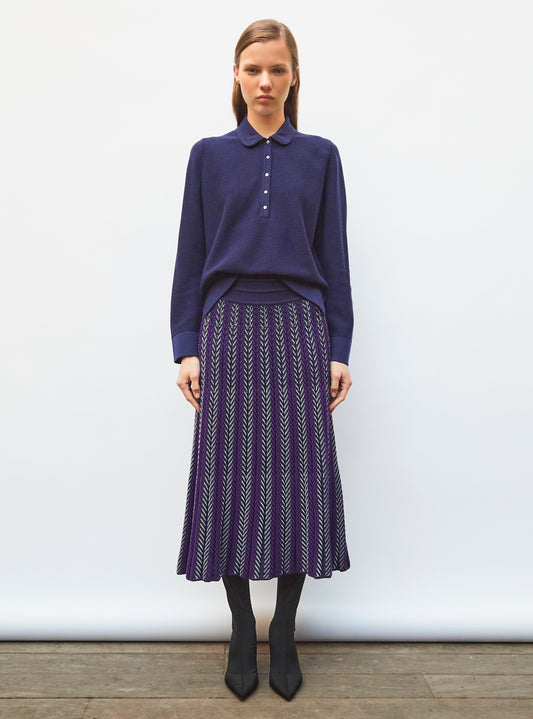 molli fluid skirt in herringbone knit