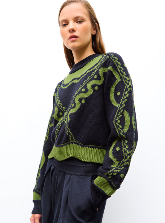 molli jacquard knit sweater