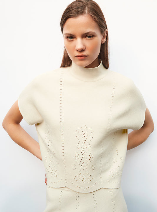 top maille broderie anglaise molli