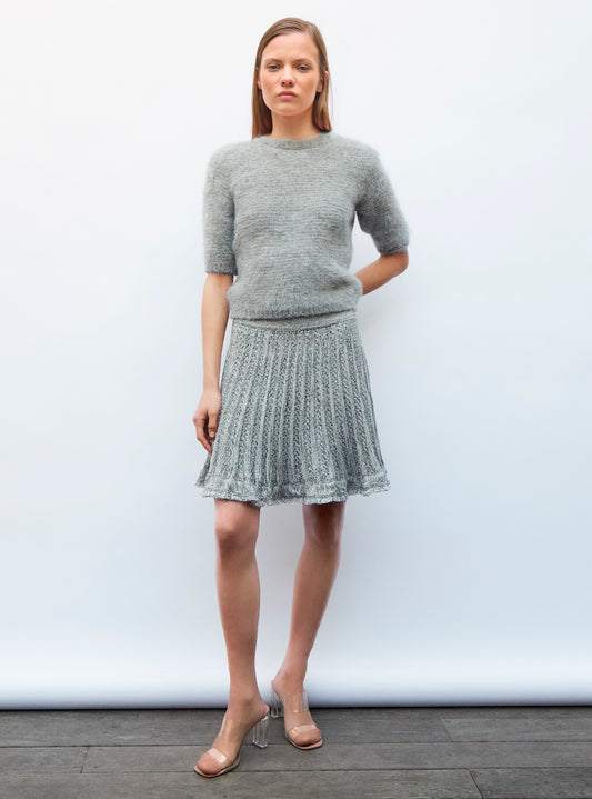 molli short skirt in herringbone knit