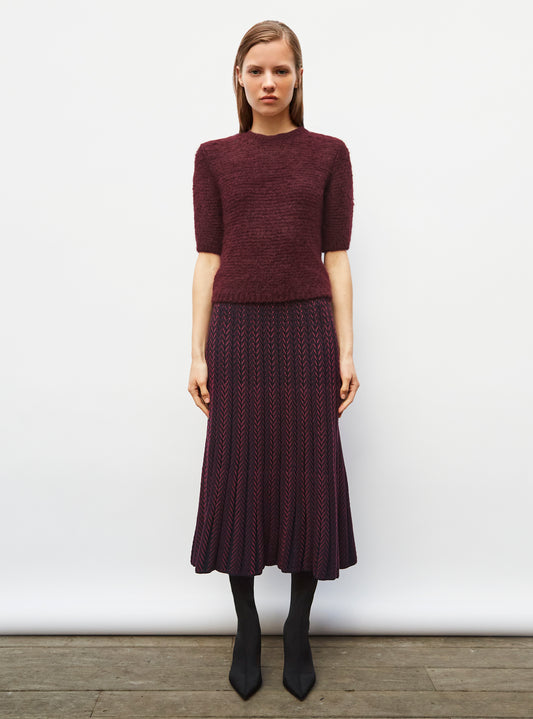 molli fluid skirt in herringbone knit