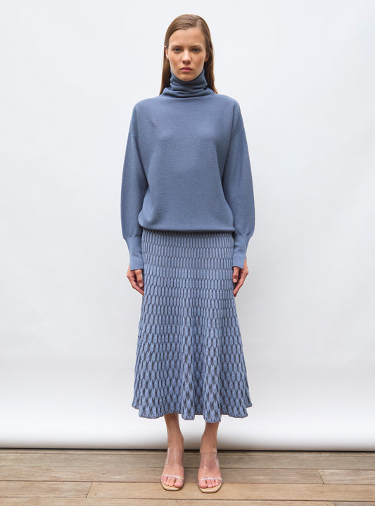 molli solid-colored skirt in zellige knit