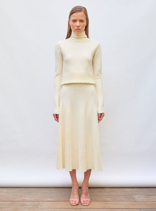 molli fluid skirt in cannage knit