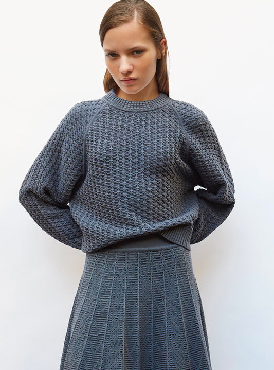 molli loose sweater in interlaced knit