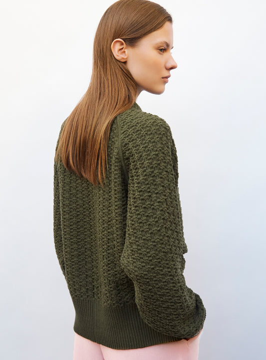 molli loose sweater in interlaced knit