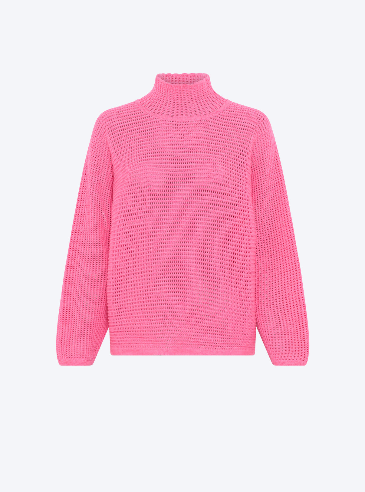 Pull ample en résille de laine rose fluo - Molli