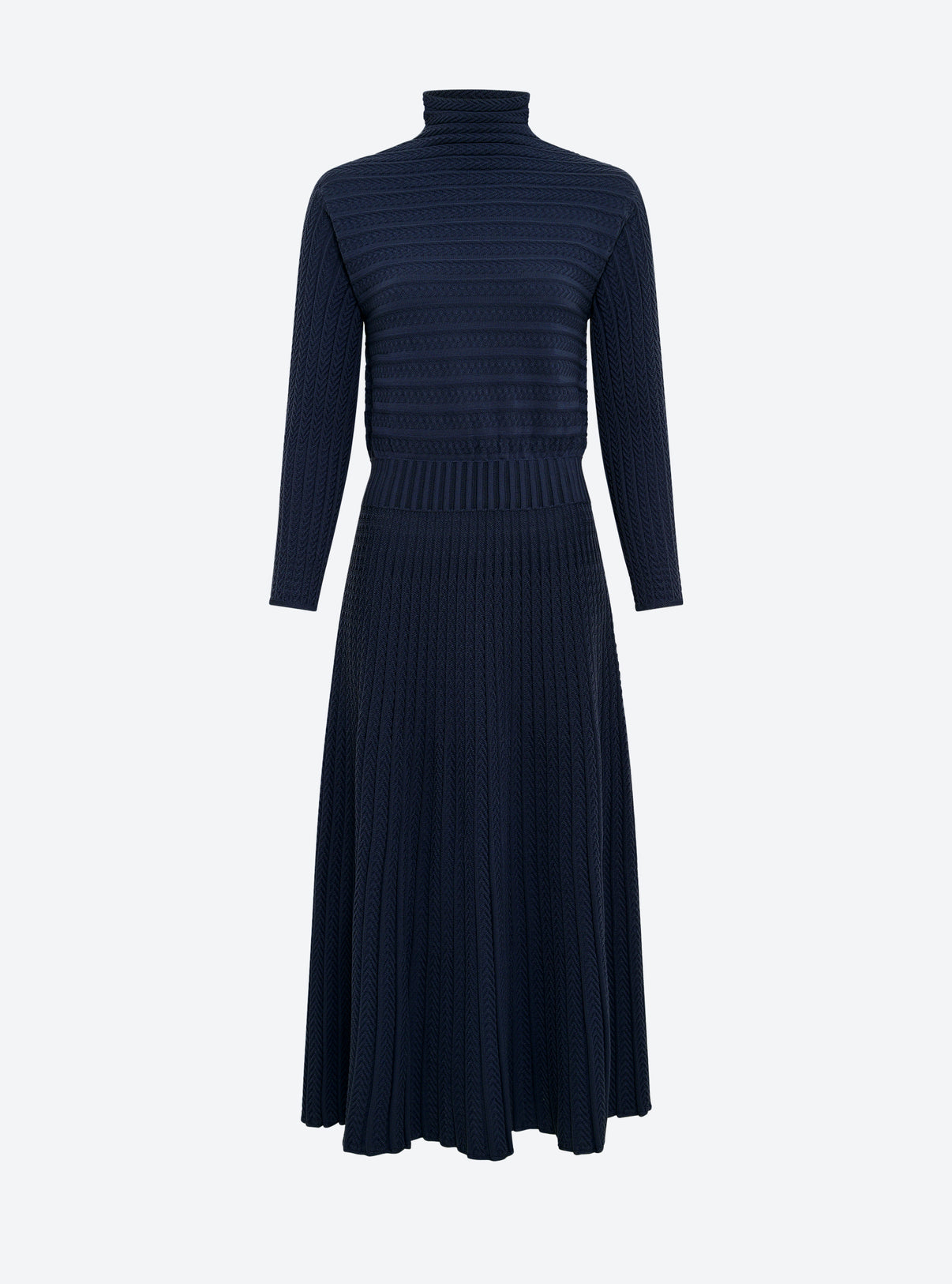 Robe longue en maille plissée Nuit - Vêtement de luxe femme