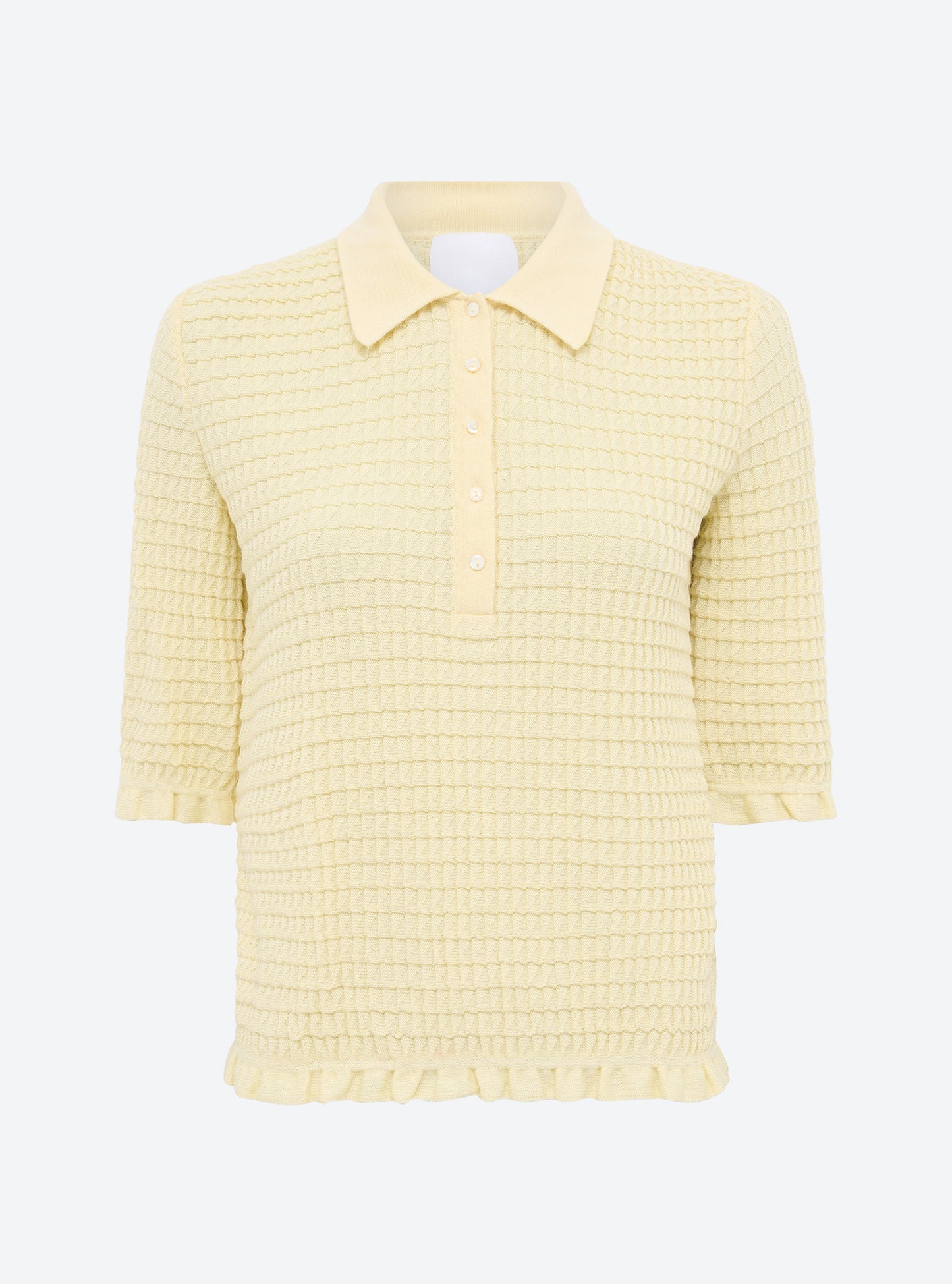 Top en maille de luxe Molli - Polo maille origami Blé