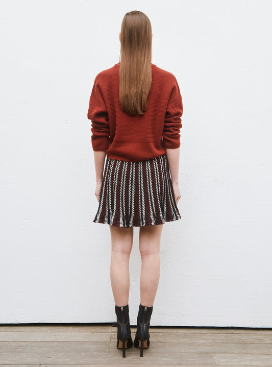 molli short sweater in wavy knit