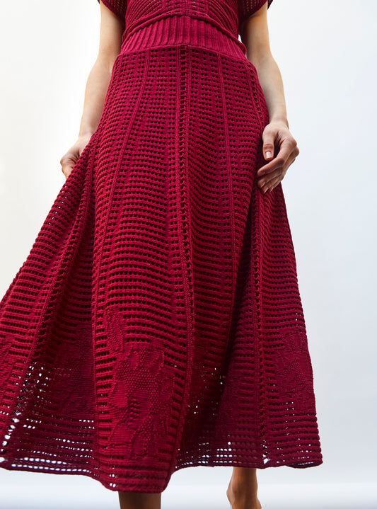 robe en maille cannage ajourée