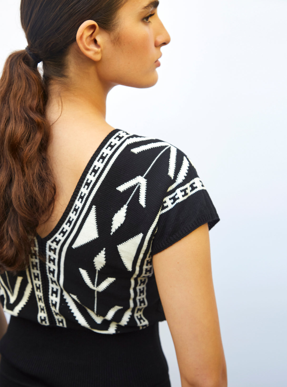 Top v en maille jacquard ikat - Molli