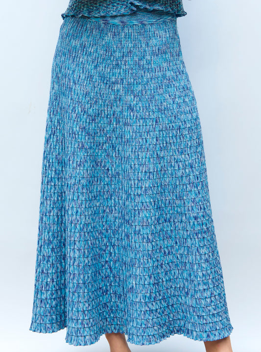 fluid skirt in an origami knit 