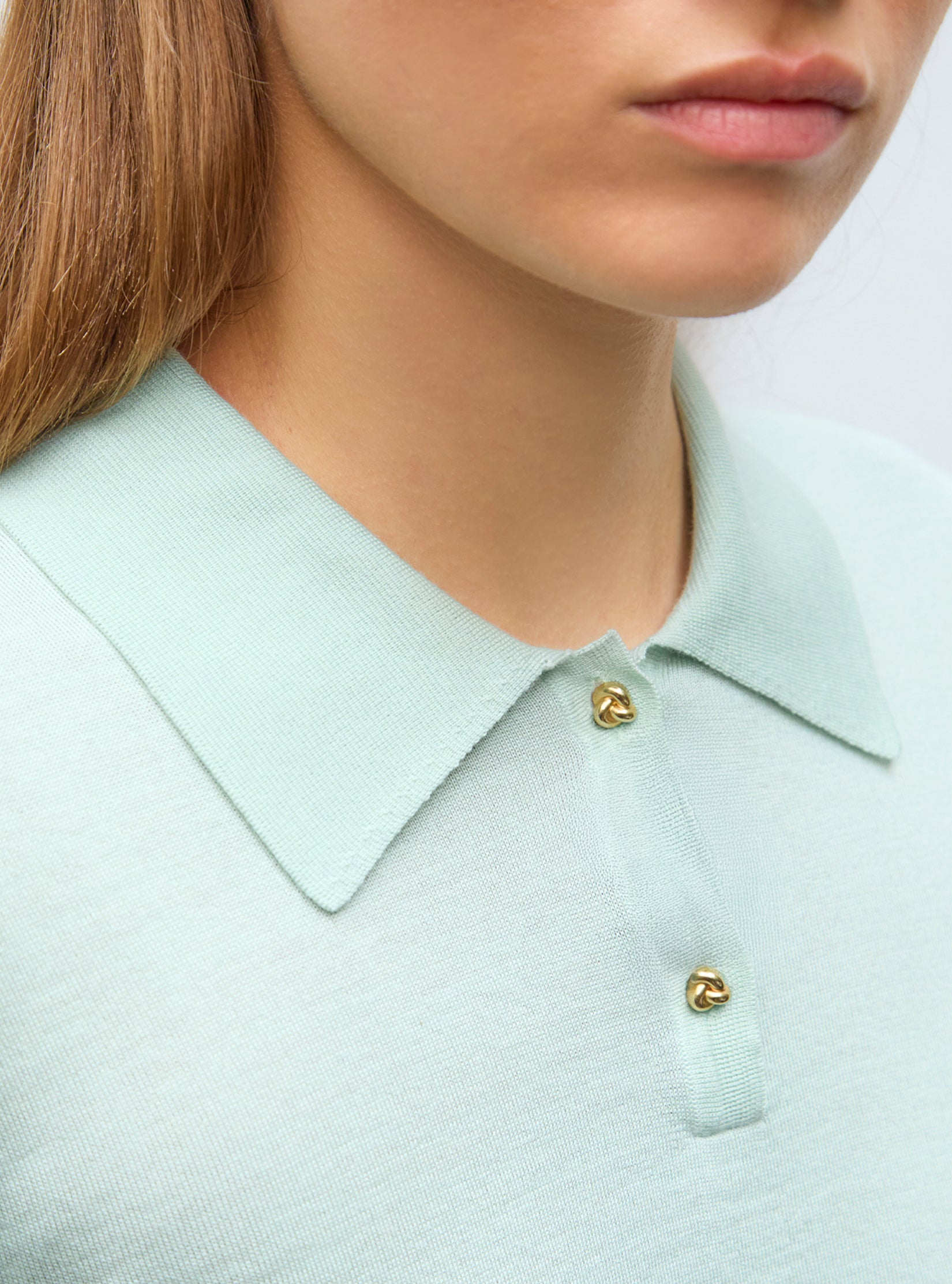 Polo fin en jersey soyeux molli Jade - Vêtement de luxe femme