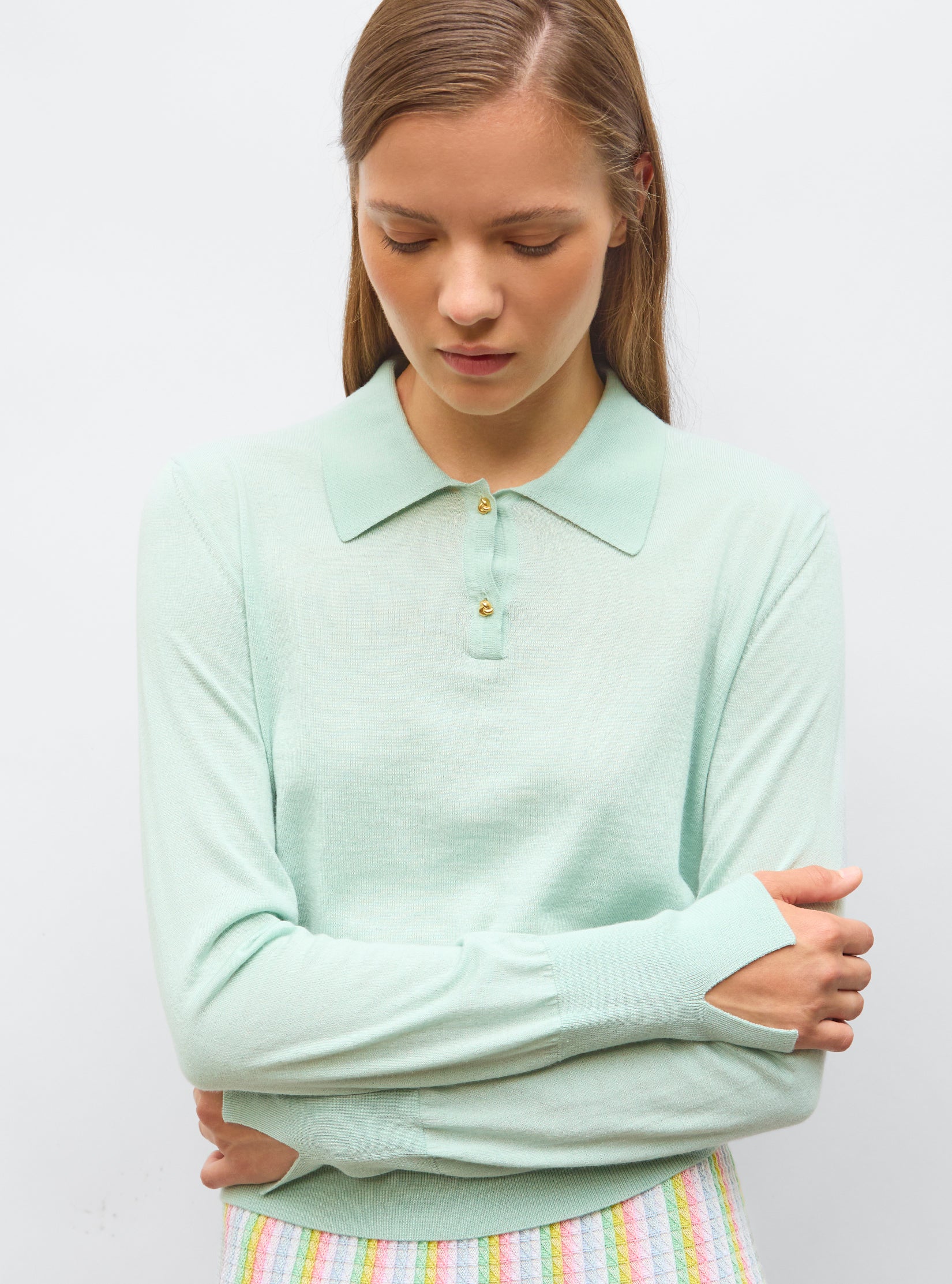 Top de luxe femme - Polo fin en jersey soyeux molli Jade