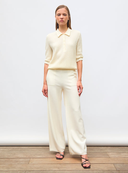 jersey knit high waist pants