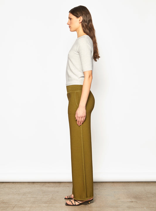 jersey knit high waist pants