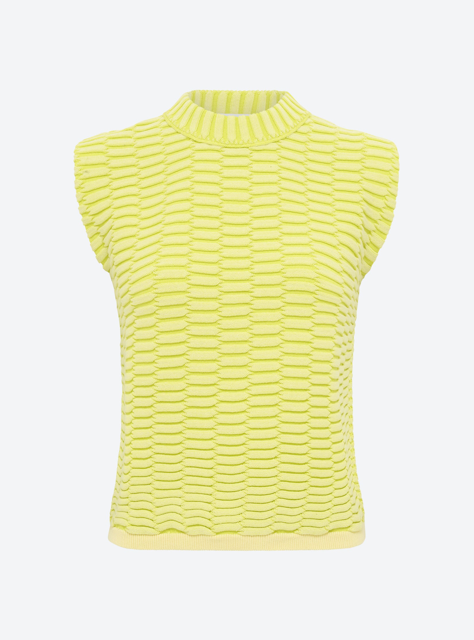 Top en maille de luxe Molli - Top maille zellige uni Limoncello