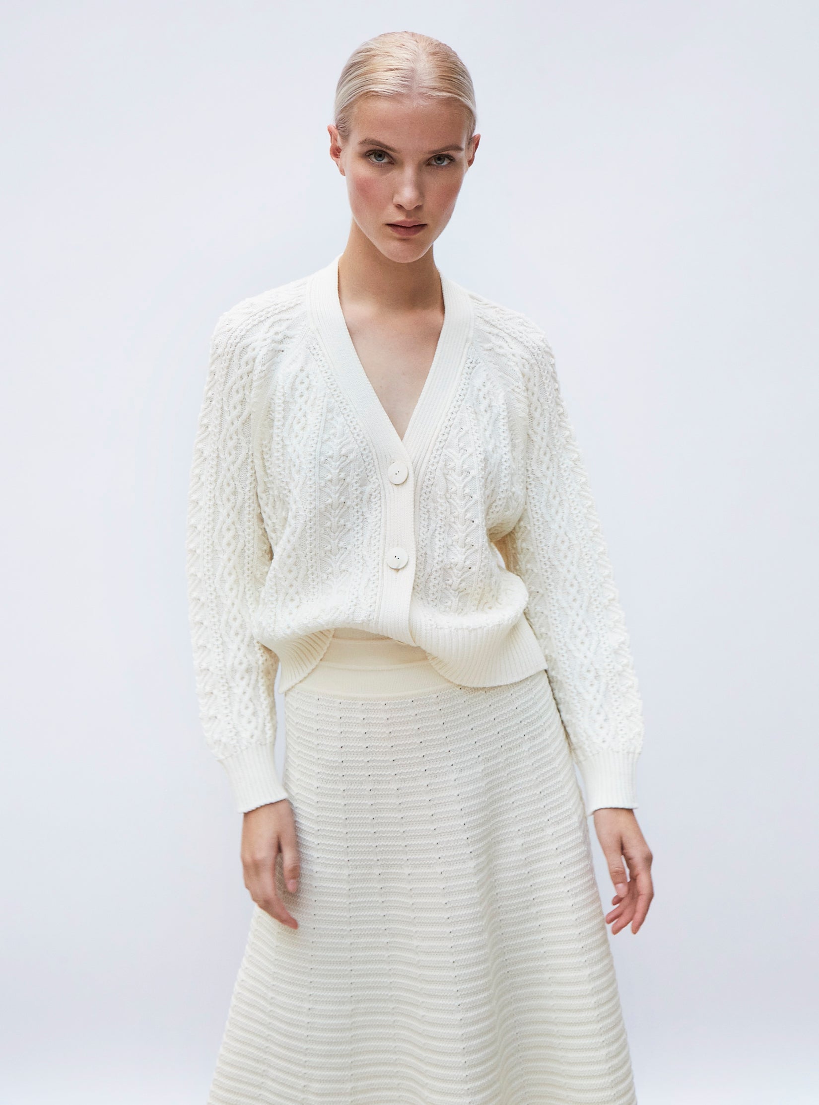 Molli thin Irish knit cardigan natural Molli